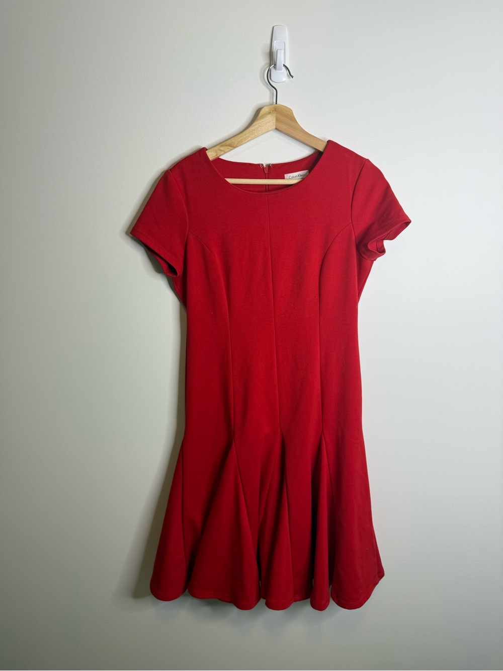 Calvin Klein Red Fit & Flare Midi Dress size 8